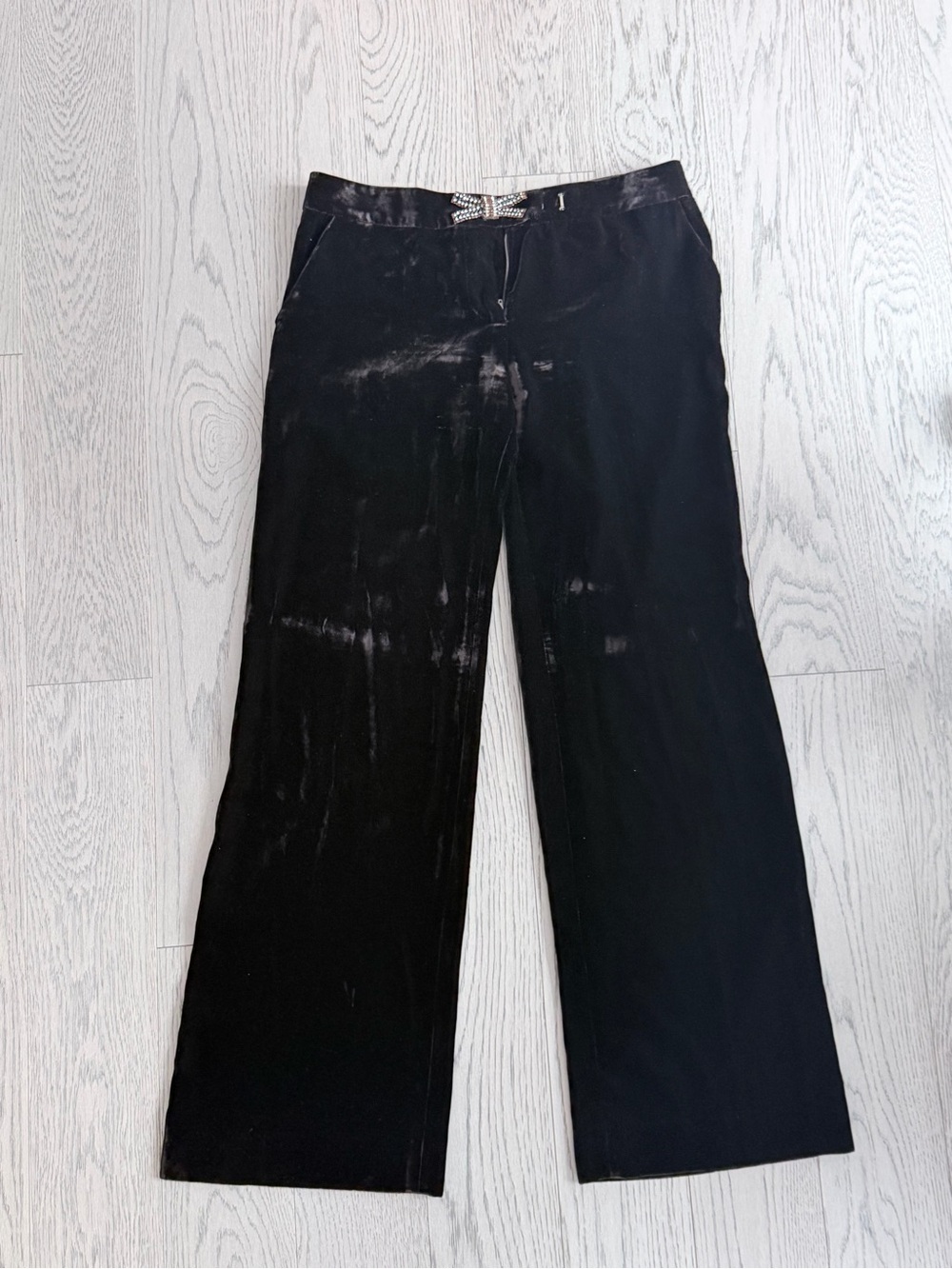 Blumarine brown velvet Wide-Leg pants M